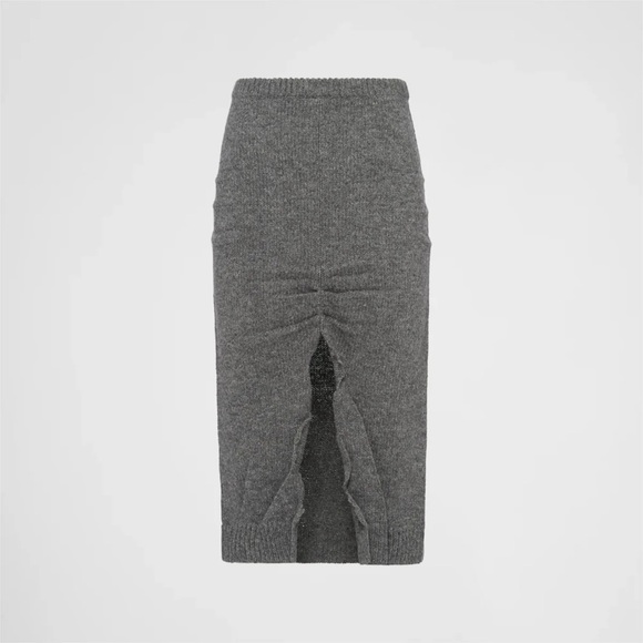 Prada Wool and Cashmere Skirt with Split - Picture 2 of 7